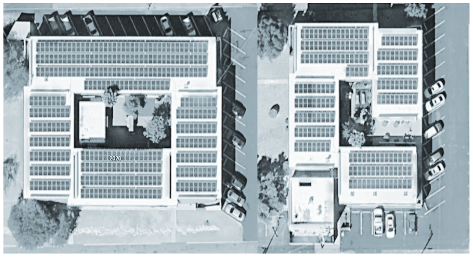 Site plan diagram for apartment complex solar project