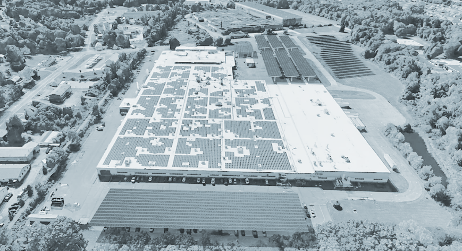 Site plan diagram for industrial manufacturer solar + BESS project