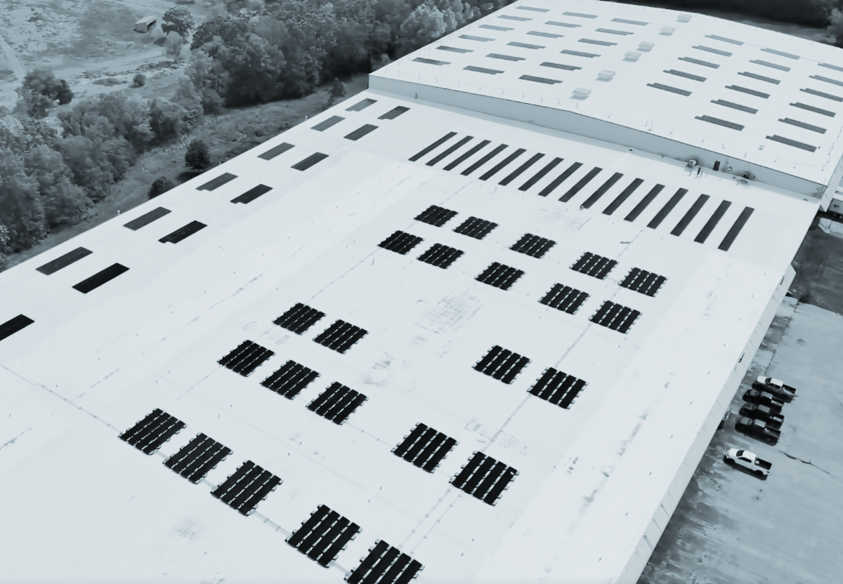 Rooftop solar installation at American Stitchco